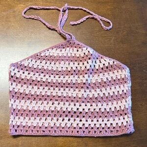 NWT Francesca's Mi Ami Crochet Halter Top Open Knit Medium